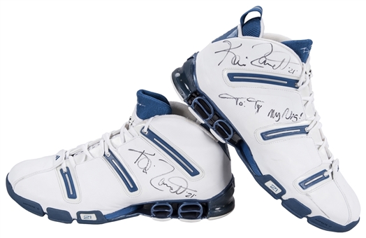 2004-05 Kevin Garnett Game Used & Signed Minnesota Timberwolves Adidas Sneakers (Player LOA & JSA)